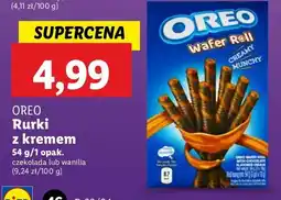 Lidl Rurki z nadzieniem czekoladowym Oreo Wafer Roll oferta