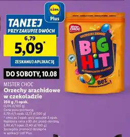 Lidl Orzechy arachidowe w czekoladzie big hit Mister Choc oferta
