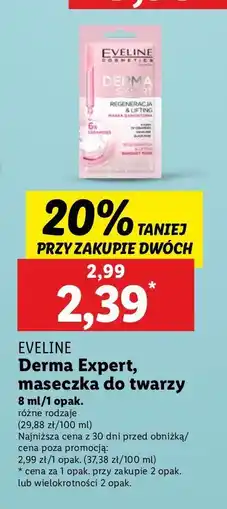 Lidl Maseczka do twarzy regeneracja i lifting Eveline Derma Expert oferta