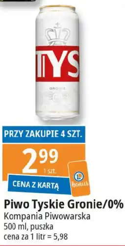 E.Leclerc Piwo Tyskie Gronie/0% Kompania Piwowarska 500 ml oferta