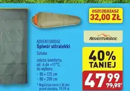 ALDI Śpiwór 80 x 225 cm Adventuridge oferta