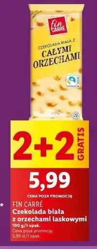Lidl Czekolada biała z całymi orzechami laskowymi Fin carre oferta