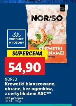 Lidl Krewetki blanszowane obrane Norso oferta