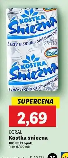 Lidl Lód śmietankowy Koral oferta