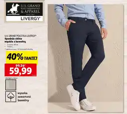 Lidl U.S. GRAND POLO DLA LIVERGY Spodnie chino oferta