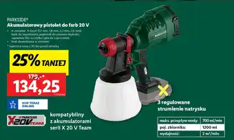 Lidl PARKSIDE Akumulatorowy pistolet do farb 20 V oferta