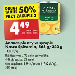 Biedronka Ananas w puszce Nasza Spiżarnia oferta