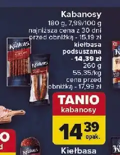 Carrefour Kiełbasa podsuszana gold Krakus animex oferta
