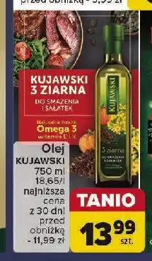Carrefour Olej z lnem oraz pestakami dyni Kujawski 3 ziarna Kujawski kruszwica oferta