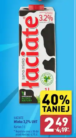ALDI ŁACIATE Mleko 3,2% UHT 1 l oferta