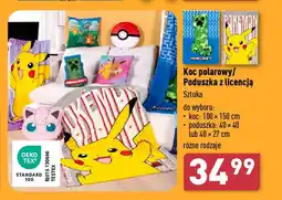 ALDI Koc polarowy 100 x 150 cm/ Poduszka z licencją 40 x 40 / 40 x 27 cm oferta