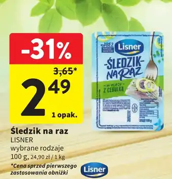 Intermarche Śledzik na raz LISNER 100g oferta