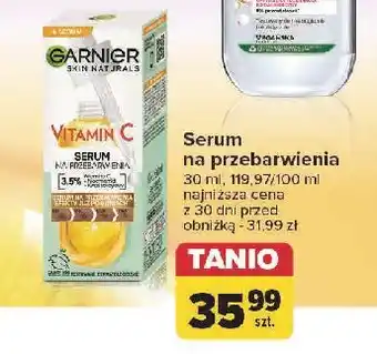 Carrefour Serum do twarzy z vitaminą c na przebarwienia Garnier Skin Naturals oferta