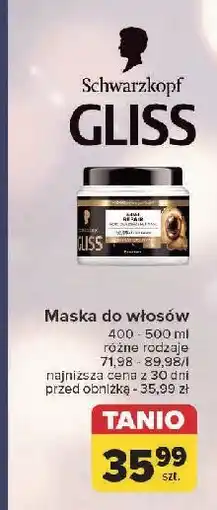 Carrefour Maska do włosów Gliss Kur Ultimate Repair oferta