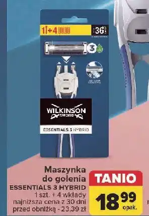 Carrefour Maszynka + 4 wkłady Wilkinson Essentials 3 Hybrid oferta