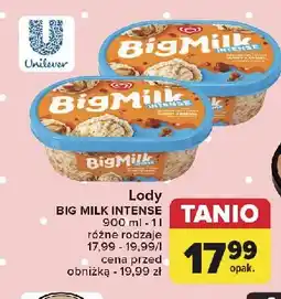 Carrefour Lody słony karmel intense Algida Big Milk oferta