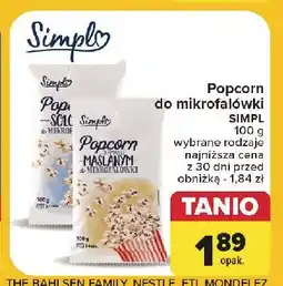 Carrefour Popcorn solony Simpl oferta