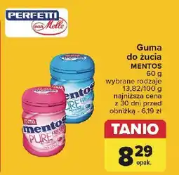 Carrefour Guma do żucia tutti frutti Mentos Pure Fresh oferta