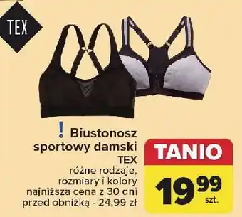 Carrefour Biustonosz sportowy damski Tex oferta