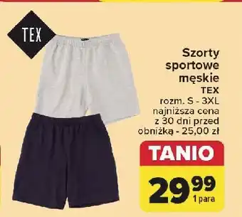 Carrefour Szorty sportowe męskie s-3xl Tex oferta