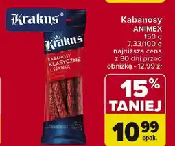 Carrefour Kabanosy z szynki Krakus animex oferta