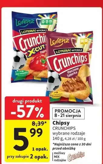 Intermarche Chipsy paprykowe Crunchips X-Cut oferta