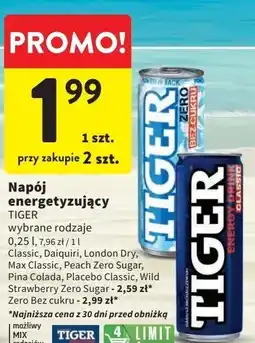 Intermarche Napój zero peach Tiger Energy Drink oferta