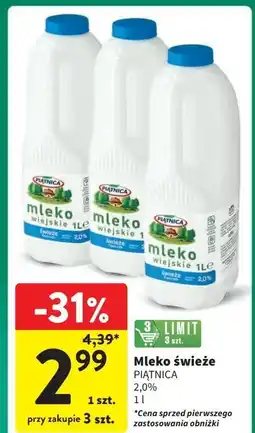 Intermarche Mleko wiejskie 2% Piątnica oferta
