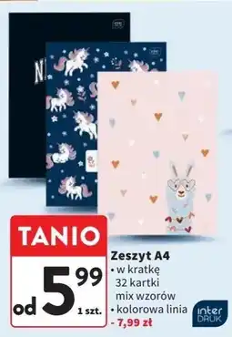 Intermarche Zeszyt a4 32 kartki kolorowa linia Interdruk oferta