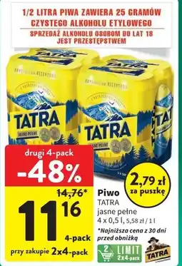 Intermarche Piwo Tatra Jasne Pełne oferta