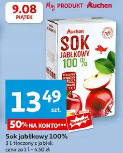 Auchan Sok jabłkowy 100% Auchan oferta