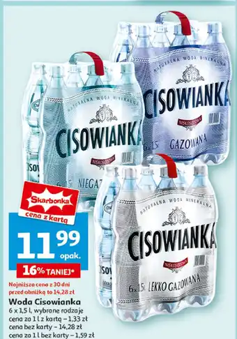 Auchan Woda lekko gazowana Cisowianka oferta