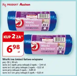 Auchan Worki na śmieci łatwo wiązane 35 l Auchan oferta