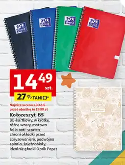 Auchan Kołozeszyt b5/80 k. kratka Oxford oferta
