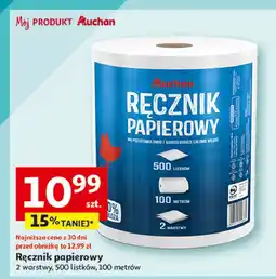 Auchan Ręcznik papierowy 500 listków Auchan oferta