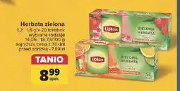 Carrefour Herbata z nutą truskawki i maliny Lipton Green Tea oferta