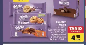 Carrefour Ciastka z kawałkami czekolady Milka Pieguski oferta