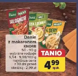 Carrefour Puree boczek z cebulką Knorr Danie oferta