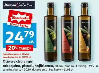 Auchan Oliwa extra virgin arbequina, picual, hojiblanca, 500 ml oferta