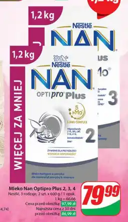 Dino Mleko Nan Optipro Plus 2, 3, 4 Nestlé, 2 szt. x 600 g oferta