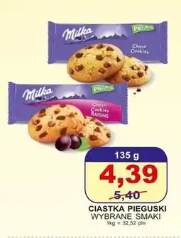 Primus Milka Pieguski Choco Cookies Ciasteczka z kawałkami czekolady mlecznej 135 g oferta