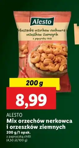 Lidl Mix orzeszków ziemnych i nerkowca z chilli Alesto oferta