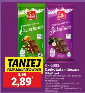 Lidl Czekolada mleczna z bakaliami Fin Carre oferta