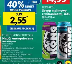 Lidl Napój bubble gum zero Kong Strong Collosus oferta