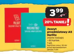 Netto Zeszyt przedmiotowy A5 Herlitz oferta