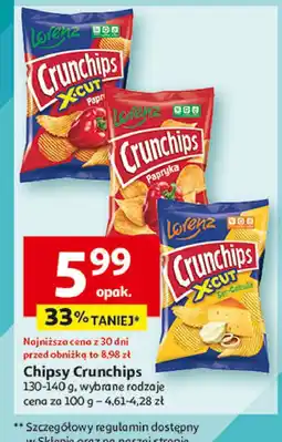 Auchan Chipsy ser-cebula Crunchips x-cut Crunchips lorenz oferta