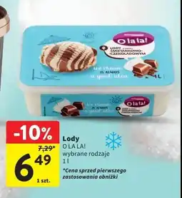 Intermarche Lody śmietankowo-czekoladowe Intermarche o la la! oferta