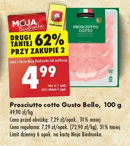 Biedronka Szynka prosciutto cotto Gustobello oferta
