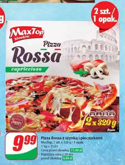 Dino Pizza Rossa z szynką i pieczarkami MaxTop, 2 szt. x 320 g oferta