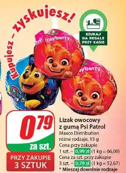 Dino Lizak owocowy z gumą psi patrol Maxco oferta